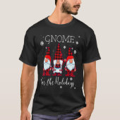 Gnome For The Holidays Buffalo Plaid 3 Gnomes Chri Tシャツ (正面)