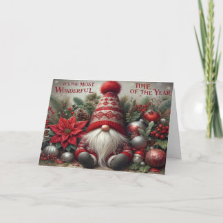 Gnome for the Holidays Christmas Card サンキューカード