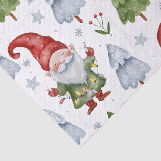 Gnome Gift Wrapping Tissue Paper White Watercolor 薄葉紙 (詳細)