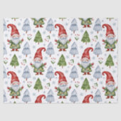 Gnome Gift Wrapping Tissue Paper White Watercolor 薄葉紙 (正面)