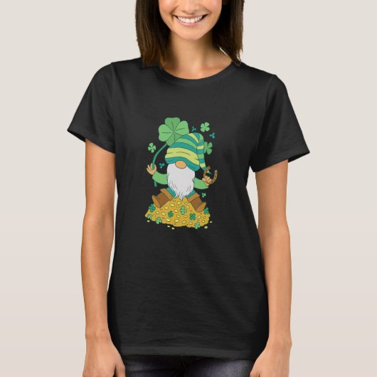 Gnome gold St Patrick green Tシャツ (正面)