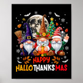 Gnome Hallothanksmas Halloween Thanksgiving Christ ポスター (正面)