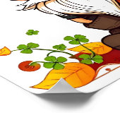 Gnome Happy St. Patrick's Day Shamrock ポスター (角)