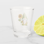 Gnome holding a Sunflower on a ショットグラス (裏面)