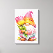 Gnome holding a tulip  キャンバスプリント (正面)
