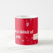 Gnome in love with rainbow heart コーヒーマグカップ (中央)