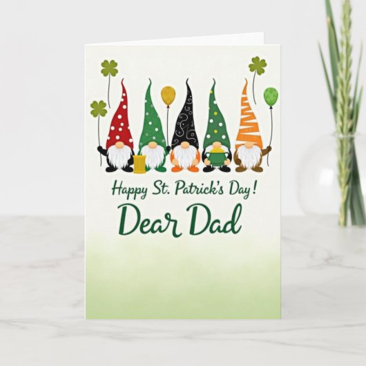 Gnome Kraft Paper Look St Patricks Card カード (正面)