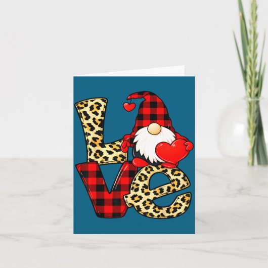 Gnome Love Valentine Gnomes Valentines Day Men Wom カード (正面)