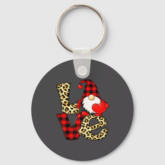 Gnome Love Valentine Gnomes Valentines Day Men Wom キーホルダー (正面)