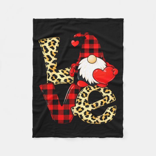 Gnome Love Valentine Gnomes Valentines Day Men Wom フリースブランケット (正面)