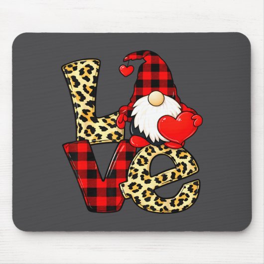 Gnome Love Valentine Gnomes Valentines Day Men Wom マウスパッド (正面)