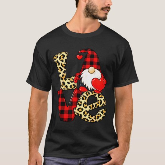 Gnome Love Valentine Gnomes Valentines Day Men Wom Tシャツ (正面)