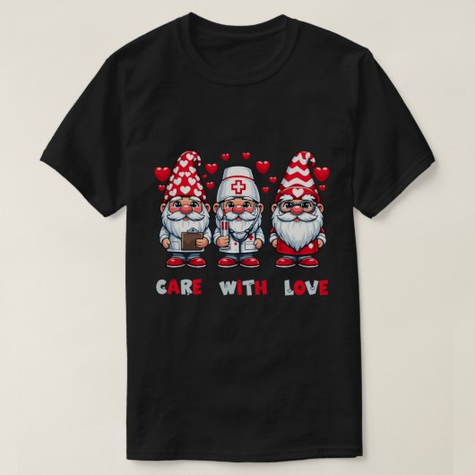 Gnome Medical Trio: Care with Love Tシャツ (デザイン正面)