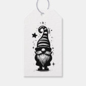 Gnome Merry Christmas Chic Grunge Black & White ギフトタグ (正面)