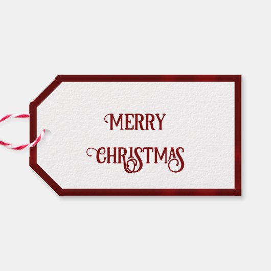 Gnome Merry Christmas & Red Borders ギフトタグ (裏面横)