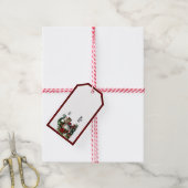 Gnome Merry Christmas & Red Borders ギフトタグ (より糸付き)