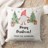Gnome Merry Christmas Throw Pillow Gift クッション (ブランケット)