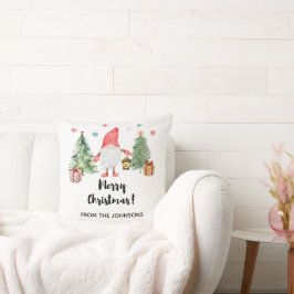 Gnome Merry Christmas Throw Pillow Gift クッション