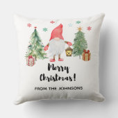 Gnome Merry Christmas Throw Pillow Gift クッション (裏面)