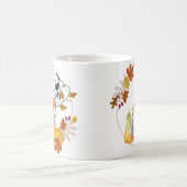 Gnome mug with pumpkins squash and fall leaves コーヒーマグカップ (中央)