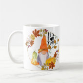 Gnome mug with pumpkins squash and fall leaves  コーヒーマグカップ (左)