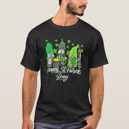 Gnome Nurses Saint Pattys Scrub Nurse St Patricks Tシャツ (正面)