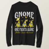 Gnome One Fights Alone Bladder Cancer Awareness Tシャツ (デザイン正面)