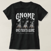Gnome One Fights Alone Melanoma Awareness Tシャツ (デザイン正面)