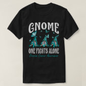 Gnome One Fights Alone Ovarian Cancer Awareness Tシャツ (デザイン正面)