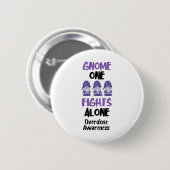 Gnome One Fights Alone Purple Ribbon Overdose Awar 缶バッジ (正面&裏面)