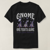 Gnome One Fights Alone Vulvar Cancer Awareness Tシャツ (デザイン正面)