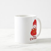 Gnome Peeking from Santa Sack Merry Christmas コーヒーマグカップ (正面右)