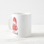 Gnome Peeking from Santa Sack Merry Christmas コーヒーマグカップ (正面左)