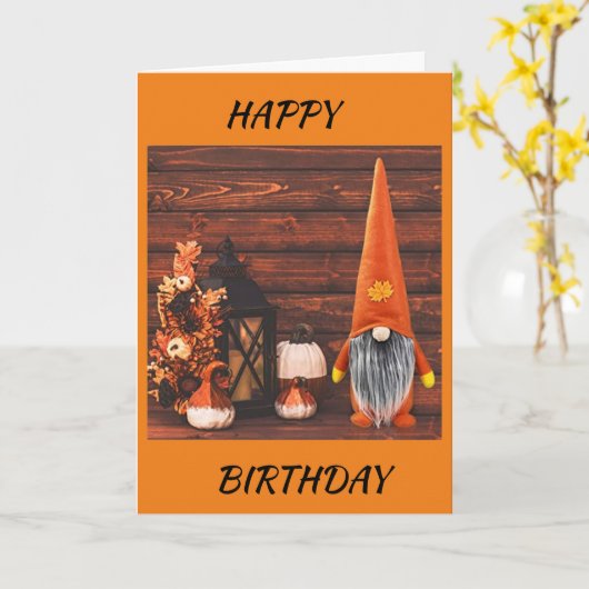 GNOME SAYS *FALL BIRTHDAYS RULE* BIRTHDAY CARD カード (黄色い花)