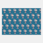 gnome, snowman, cute tired santa elf cat ラッピングペーパーシート (正面3)