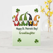 Gnome St Patricks Day Granddaughter Card カード (黄色い花)
