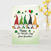 Gnome St Patricks Day Great Grandma Card カード (黄色い花)
