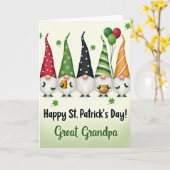Gnome St Patricks Day Great Grandpa Card カード (黄色い花)