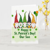 Gnome St Patricks Day Son Card カード (黄色い花)