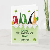 Gnome St Patricks Step Dad Glitter Card カード (正面)