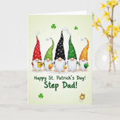 Gnome Step Dad St Patricks Day Card カード (黄色い花)