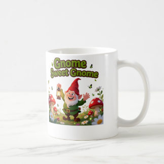 Gnome Sweet Gnome Whimsical Garden Gnome Graphic コーヒーマグカップ