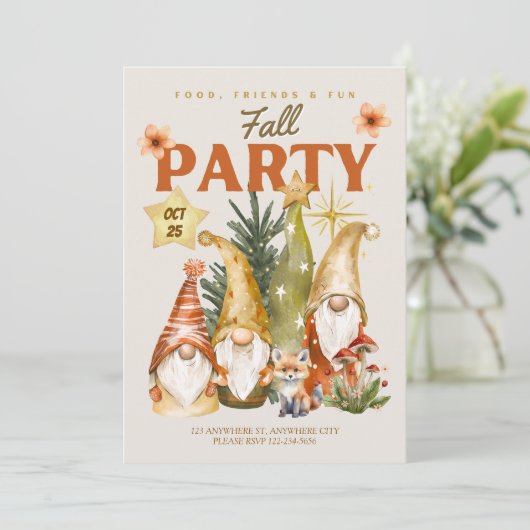 Gnome Thanksgiving Fall Party 招待状 (スタンド正面)