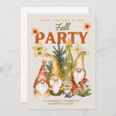 Gnome Thanksgiving Fall Party 招待状 (正面/裏面)