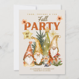 Gnome Thanksgiving Fall Party 招待状