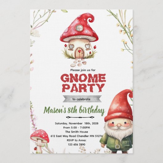 Gnome theme party invitation 招待状 (正面)