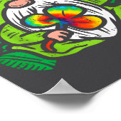 Gnome Tie Dye Shamrock Clover St Patricks Day Hipe ポスター (角)