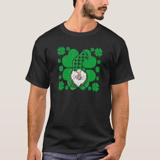 Gnome Tie Dye Shamrock Clover St Patricks Day Hipp Tシャツ (正面)