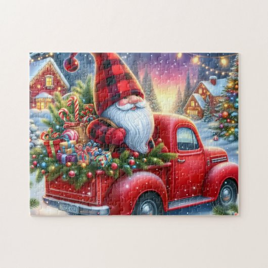 Gnome Truck Christmas Tree ジグソーパズル (横)