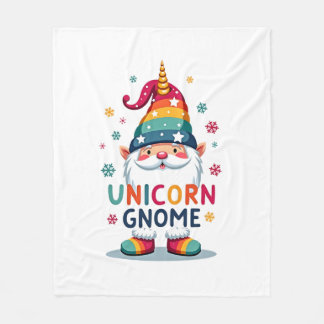Gnome Unicorn Shirt Family Matching Group Christma フリースブランケット